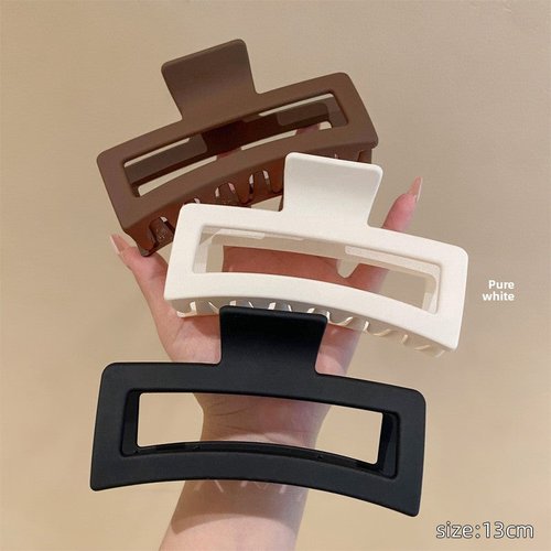 Handmade Oversized Square Frosted Claw Clip Strong Hold Hair Accessory for Thick Hair