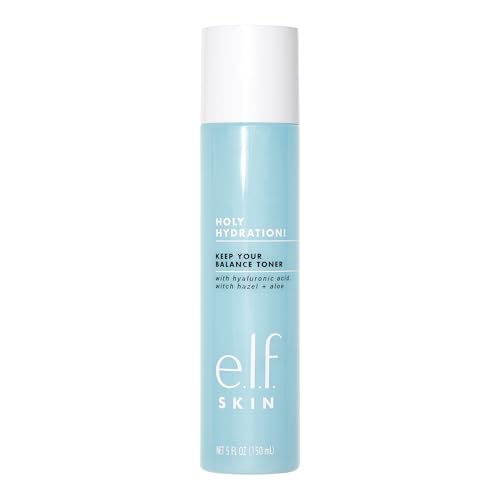 e.l.f. Keep Your Balance Toner, Gentle, Refreshing, Anti-Inflammatory, Removes Makeup & Impurities, Hydrates, Cleanses, Soothes, Infused with Hyaluronic Acid, Witch Hazel and Aloe, 5.072 Fl Oz