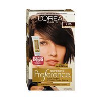 LOreal Superior Preference Hair Color 4 Dark Brown, Dark Brown 1 each (Pack of 4)