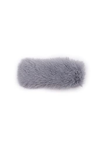 surell Faux Fur Hair Clip - Cute and Trendy Hair Accessory - Fashionable Fake Fur Barrette for All Hair Types - Fun Hair Jewelry - Gray