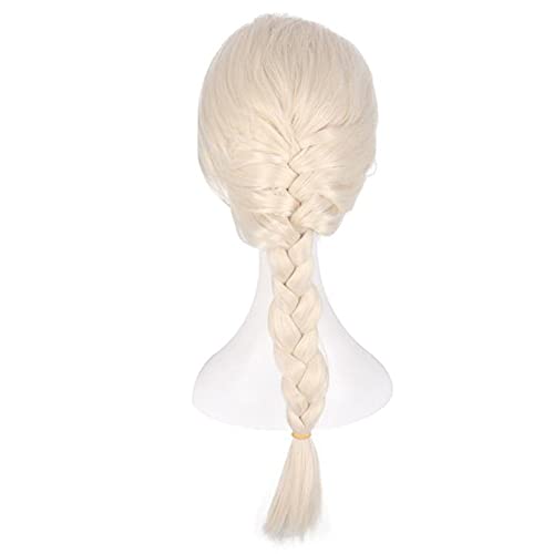 Aadesso Princess Wig Blonde Braided Elsa Cosplay Wig Synthetic Hair Wigs Halloween Party Daily Costume Wig(For K.id.s)