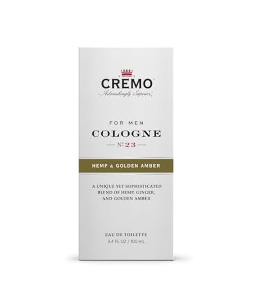 Cremo Hemp & Golden Amber Cologne Spray, A Unique Yet Sophisticated Blend of Hemp, Ginger and Golden Amber, 3.4 Fl Oz