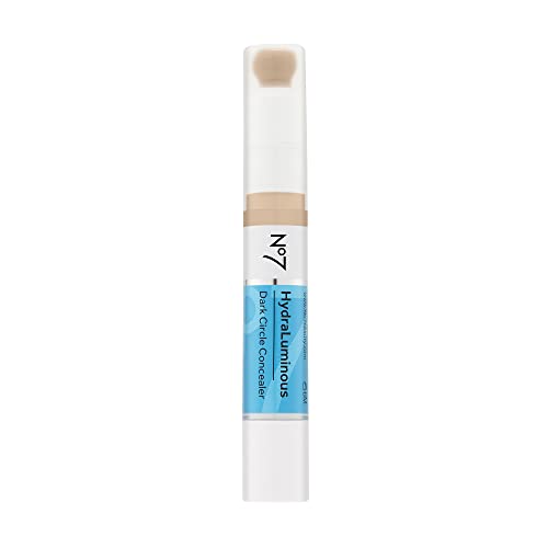 No7 Hydraluminous Concealer - Shade 2 - Full-Coverage Under Eye Concealer for Dark Circles with Caffeine & Ceramides - Hydrating & Brightening Concealer for Dark Under Eye Area (3.9ml)