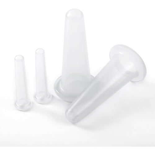 BWESOO 4Pcs Transparent Massage Cupping Set Silicone Mini Facial Cups Face Massager Helper Skin Care Neck Back Eyes Massaging Cup Safe to Use, Don't Worry About Burns Health Care Products