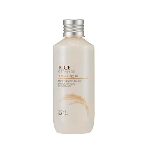 The Face Shop Rice Ceramide Moisturizing Toner - Rice Extract Rice Toner for Face - Strengthens Skin Barrier - Hydrating Targets Dryness - Lightweight Face Moisturizer - Glow Essence Korean Skin Care