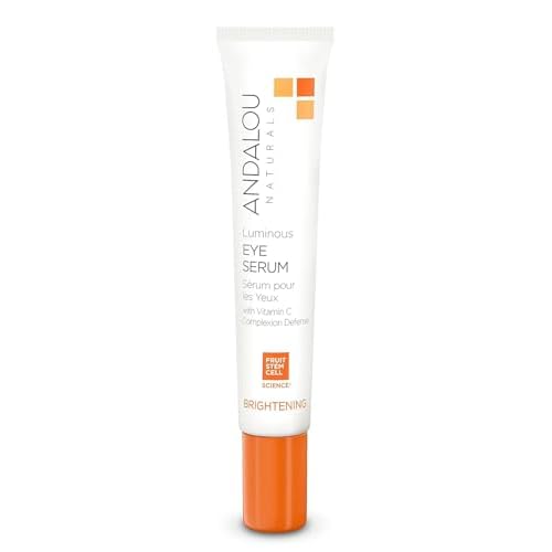 Andalou Naturals Luminous Eye Serum, Illuminating Eye Cream for Dark Circles and Puffiness, Vitamin C, Caffeine & Goji Glycopeptides for a Rejuvenated, Refreshed, Tighter Appearance, 0.6 Ounce