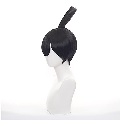 XiongXiongLe Hayakawa Aki Cosplay Wig Anime Chainsaw Man Short Black Heat Resistant Fiber Synthetic Costume Hair with Cap Wig for Party Halloween（Hayakawa Aki）