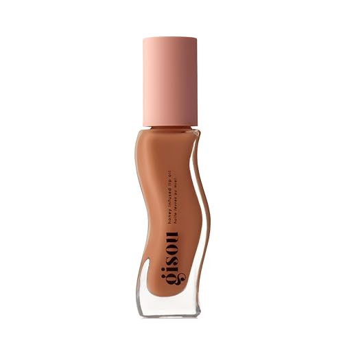 Gisou Honey Infused Lip Oil – Hydrating & Glossy Lip Oil with Mirsalehi Honey & Jojoba Seed Oil, Non-Sticky Shine, Bee-lini Peach, 0.27 Fl Oz