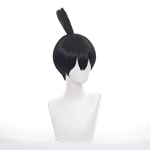 XiongXiongLe Hayakawa Aki Cosplay Wig Anime Chainsaw Man Short Black Heat Resistant Fiber Synthetic Costume Hair with Cap Wig for Party Halloween（Hayakawa Aki）