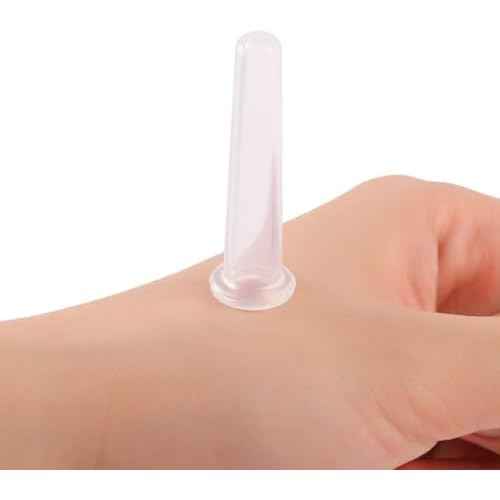 BWESOO 4Pcs Transparent Massage Cupping Set Silicone Mini Facial Cups Face Massager Helper Skin Care Neck Back Eyes Massaging Cup Safe to Use, Don't Worry About Burns Health Care Products