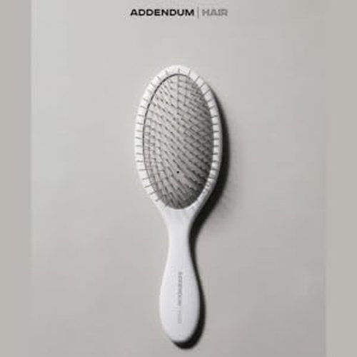 Addendum Hair Luxury Wet Hair Brush - Ergonomic Detangler with Stainless Steel Bristles - Durable & Hygienic - White