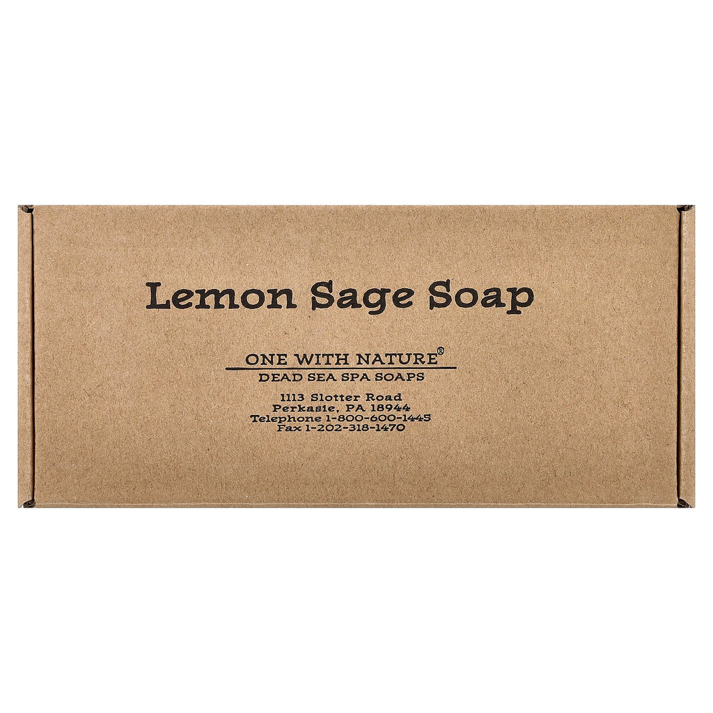 Dead Sea Mineral Bar Soap Set - Lemon Sage Scent, 6 Pack, 7 oz Each