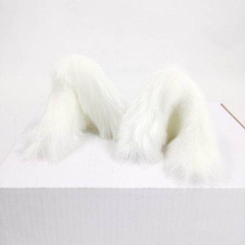 Plush Cat Ear Helmet Decorations - Removable Faux Fur Ears for Motorcycle Helmets