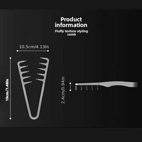 Voluminous wide-toothed hair comb Travel folding design Wide fine-toothed dual-purpose set Men's fluffy texture, ABS plastic with textured grip