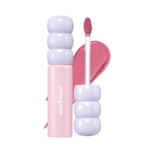 COLORGRAM Fruity Glass Tint 07 Shy Guava | Korean Long Lasting & Waterproof Lip Stain| Glossy Lip Gloss with Lovely Soft Pink Shade | Buildable, Blendable, Moisturizing, Non-Sticky | 0.11 Oz