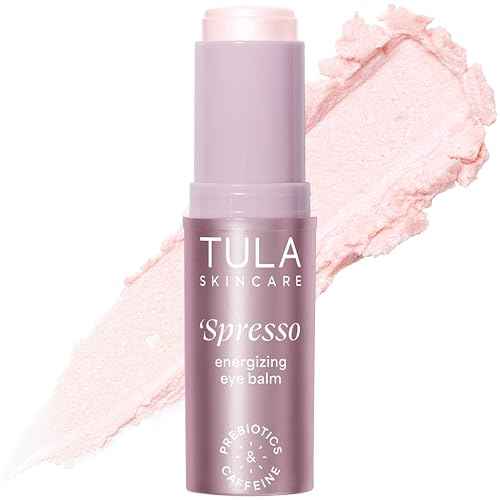 TULA Skin Care Spresso Energizing Eye Balm - Energizing & Hydrating Caffeine Under Eye Treatment for Dark Circles, Portable and Perfect to Use On-the-go, 0.35 oz.