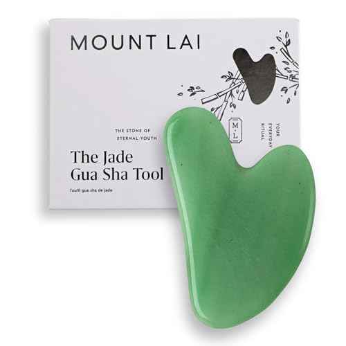 Mount Lai Jade Gua Sha Facial Tool ? The Stone of Eternal Youth ? 100% Genuine Jade Stone Face Sculpting Tool for Lymphatic Drainage, Puffiness Reduction & Timeless Radiance