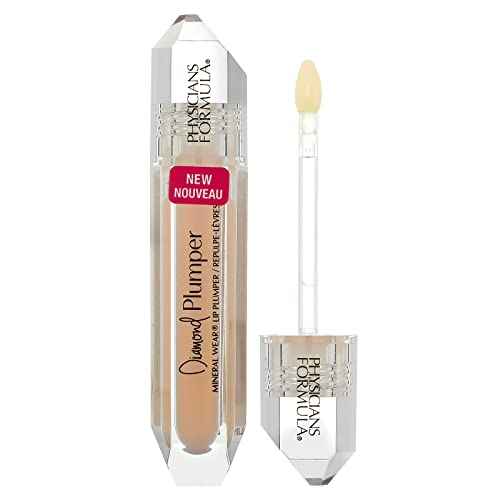 Physicians Formula Mineral Wear Diamond Lip Plumper Gloss, Dermatologist Tested, Light Pink Princess Cut
