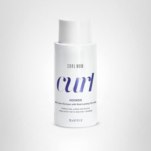 COLOR WOW Curl Wow Hooked 100% Clean Shampoo with Root-Locking Technology – Rich-lathering, sulfate-free formula leaves no residues + helps anchor hair to stop shedding