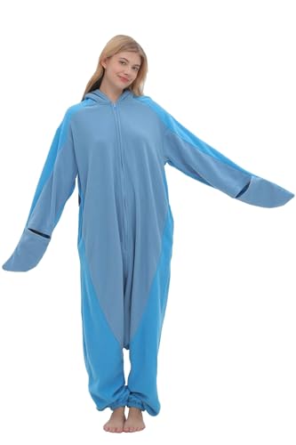 DarkCom Adult Snowman Onesie Halloween Costume Christmas Animal Homewear Polar Fleece Sleepwear for Women Men Small