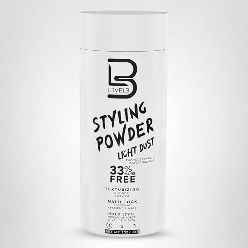 L3 Level 3 Light Hold Styling Powder - Natural Matte Hairstyle - Texturizing and Volumizing (30 Grams)