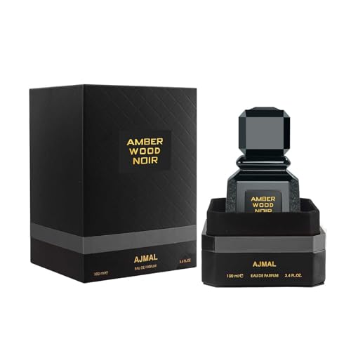 Ajmal Amber Wood Noir Eau de Parfum for Unisex ? Romantic Woody Floral Musk with Citrus & Amber ? Long-Lasting Premium Dubai Fragrance ? 3.4 fl oz (100 ml)