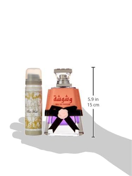Lattafa Washwashah 2-Piece Set for Women, (3.4 Ounce Eau De Parfum Spray + 1.7 Deodorant Spray)