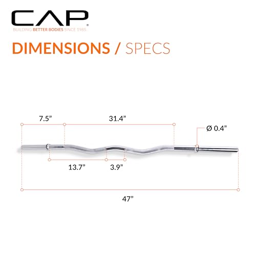 Cap Barbell 47-Inch Standard Solid E-Z Curl Bar