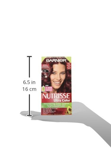 Garnier Hair Color Nutrisse Ultra Color Nourishing Creme, R2 Medium Intense Auburn (Goji Berry) Red Permanent Hair Dye, 1 Count (Packaging May Vary)