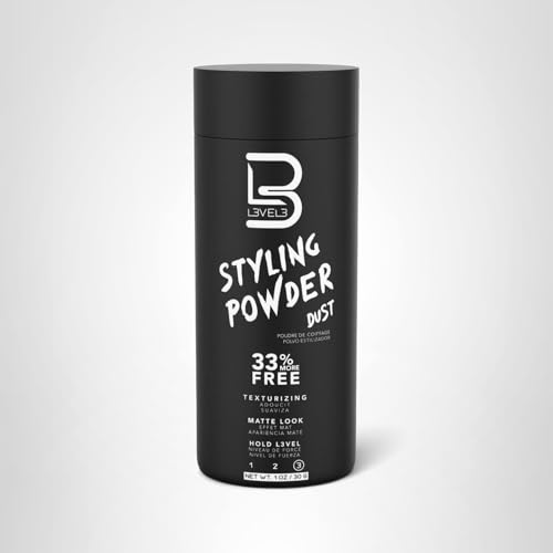 L3 Level 3 Styling Powder - Natural Look Mens Powder - Easy to Apply with No Oil or Greasy Residue (Small - 30 Grams)