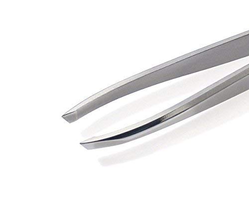 GERMANIKURE Slanted Tweezers in Leather Case - Made in Solingen Germany