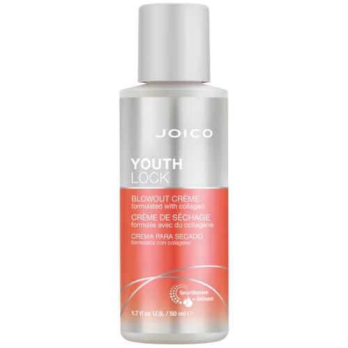 Joico YouthLock Blowout Crème Formulated With Collagen|Youthful Body & Bounce|Strengthen & Protect|Reduce Breakage & Frizz|Soften & Detangle|Boost Shine|Sulfate Free|With Arginine|1.7 Fl Oz