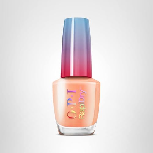 OPI RapiDry Within Peach | Opaque Bright Orange Crème Quick Dry Nail Polish | Vegan, Smudge Proof, Fast Drying
