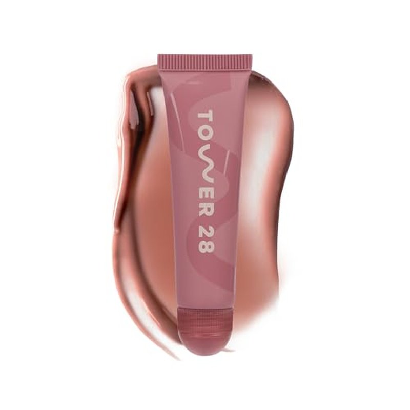 Tower 28 LipSoftie Tinted Lip Balm Treatment - Hydrating Glossy Balm + Overnight Lip Mask with Jojoba Oil + Shea Butter - Sweet, Cushiony Formula for Smooth, Soft Lips - Blood Orange Vanilla (0.38 oz)