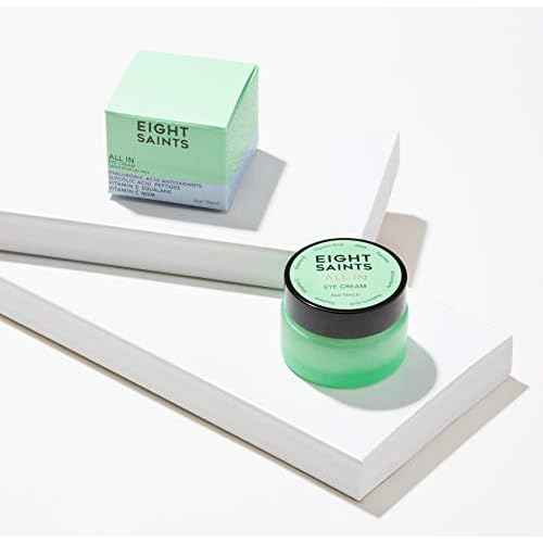 Eight Saints Skin Care All In Eye Cream, Natural and Organic Anti Aging Under Eye Cream to Reduce Puffiness, Wrinkles, and Under Eye Bags, Dark Circles Under Eye Treatment, 0.5 Ounces