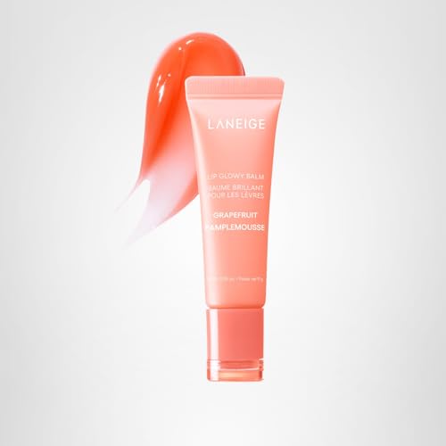 LANEIGE Lip Glowy Balm, Grapefruit: Sheer Tinted Lip Moisturizer with Shea Butter, for Hydrating Shine & Soft Lips