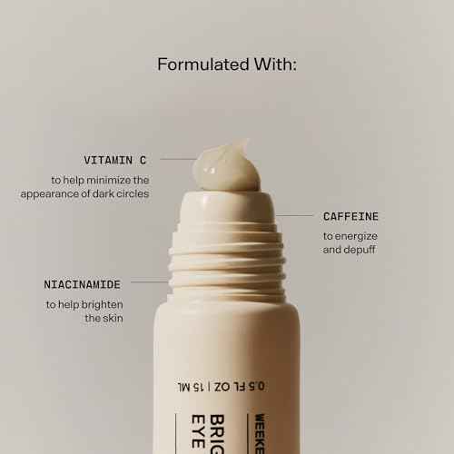 Versed Weekend Glow Eye Gel - Caffeine Under Eye Cream for Dark Circles - Vitamin C Treatment for Dark Spots, Wrinkles & Bags for Under Eyes - (.5 oz)