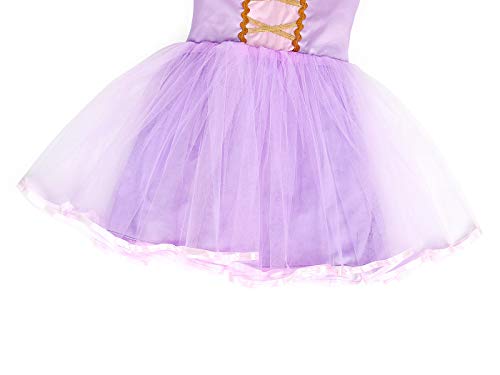 COTRIO Rapunzel Dress Toddler Baby Girls Princess Dresses Birthday Party Fancy Dress Halloween Costume Outfit 5t Purple