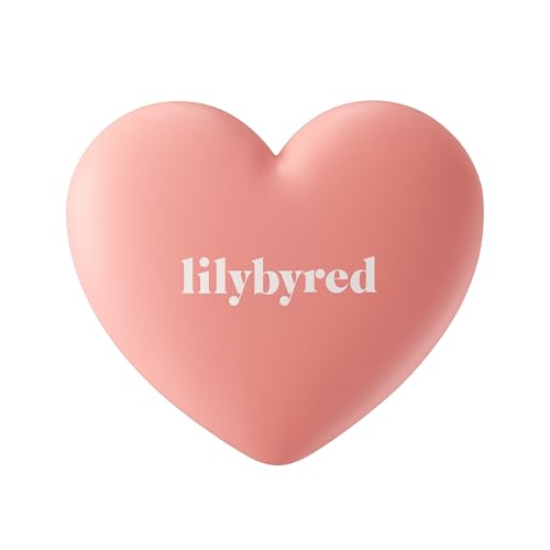 Lilybyred LUV BEAM CHEEK(AD) (01_Loveable Coral) - Heart Shaped Powder Blush with Shimmer, Natural-Looking Flush, Long-Lasting Radiance, Korean Beauty