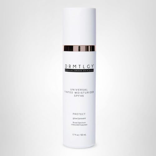 DRMTLGY Universal Tinted Moisturizer SPF 46 – Hydrating Dewy Tinted Sunscreen for Face with Zinc Oxide & Octinoxate – Niacinamide & Hyaluronic Acid – Broad Spectrum Lightweight Daily SPF, 1.7 oz