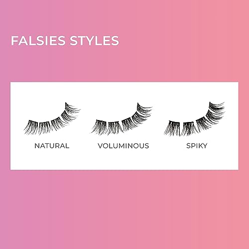 KISS imPRESS Falsies False Eyelashes, Lash Clusters, Spiky', 16 mm, Includes 20 Clusters, 1 applicator, Contact Lens Friendly, Easy to Apply, Reusable Strip Lashes