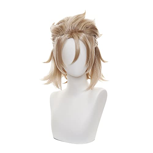 MoeLoli Venti Cosplay wig for Genshin Impact Blue Long Synthetic Hair wigs Ponytails Bangs (Venti)