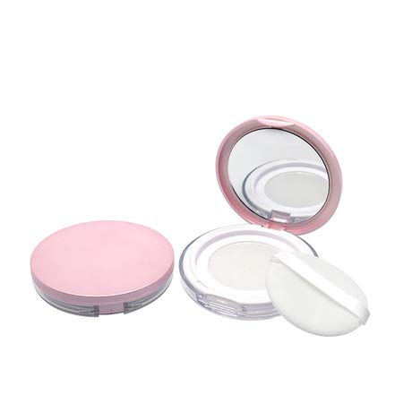 Skiennix Empty Plastic Loose Powder Compact - Reusable 5g Makeup Container with Mirror & Puff