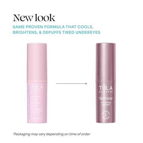TULA Skin Care Spresso Energizing Eye Balm - Energizing & Hydrating Caffeine Under Eye Treatment for Dark Circles, Portable and Perfect to Use On-the-go, 0.35 oz.