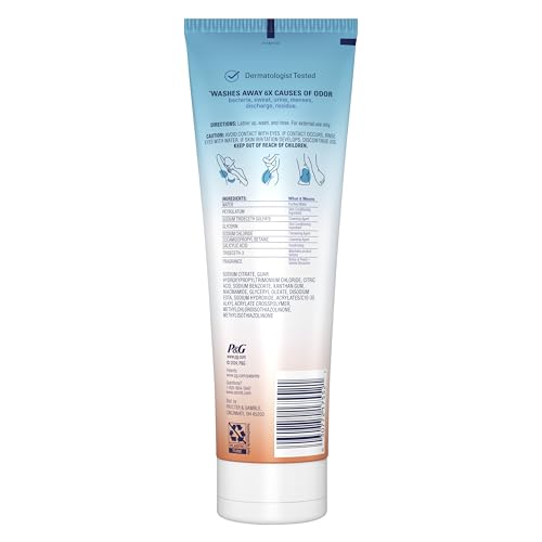 Secret Feminine Wash, 24 HR Deodorizing Feminine Body Wash for Women, Removes 6x Causes of Odor, PH Balanced, Safe to Use Everywhere, Peach & Vanilla Blossom Scent, 8.0 oz