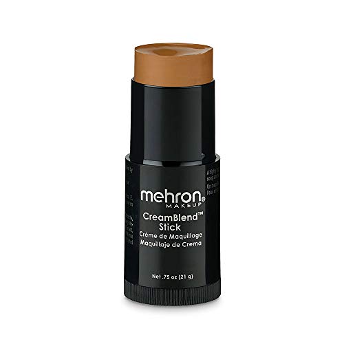 Mehron Makeup CreamBlend Stick | Face Paint, Body Paint, & Foundation Cream Makeup | Body Paint Stick Perfect for Halloween Makeup .75 oz (21 g) (Medium Dark 3)