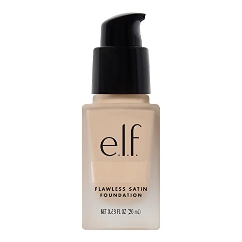 e.l.f. Flawless Satin Foundation, Lightweight & Medium Coverage, Semi-Matte Finish, Vegan & Cruelty-Free, Lily, 0.68 Fl Oz (20mL)
