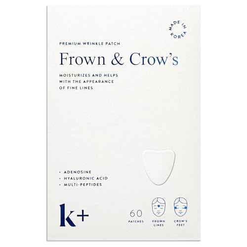 K+ Wrinkle Patches for Forehead, Crow¡¯s Feet & Smile Lines ? Korean Overnight Patches with Hyaluronic Acid, Peptides & Adenosine (60 Count)
