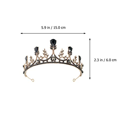 Baroque Tiara Baroque Vintage 1pc Baroque Crown Grace Women's Rhinestones Set Baroque Queen Baroque Black