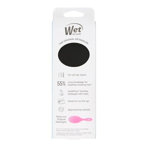Wet Brush Mini Detangler Hair Brush, Black Frost, Detangling Travel Hairbrush, Ultra-Soft IntelliFlex Bristles Glide Through Tangles with Ease, Pain-Free, All Hair Types